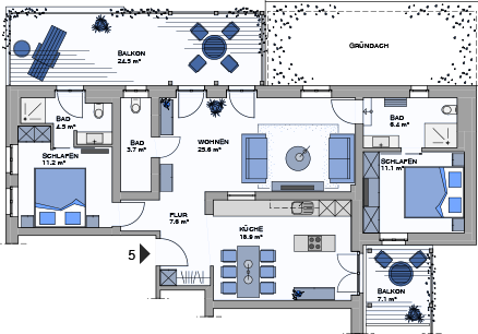 Grundriss der Ferienwohnung - Ferienwohnung 05